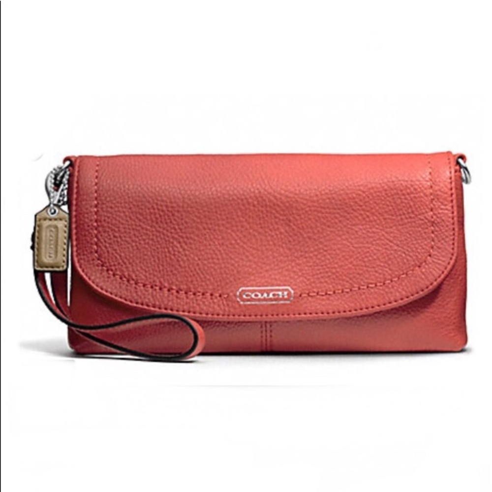 Coach Park Leather Large Flap Wristlet